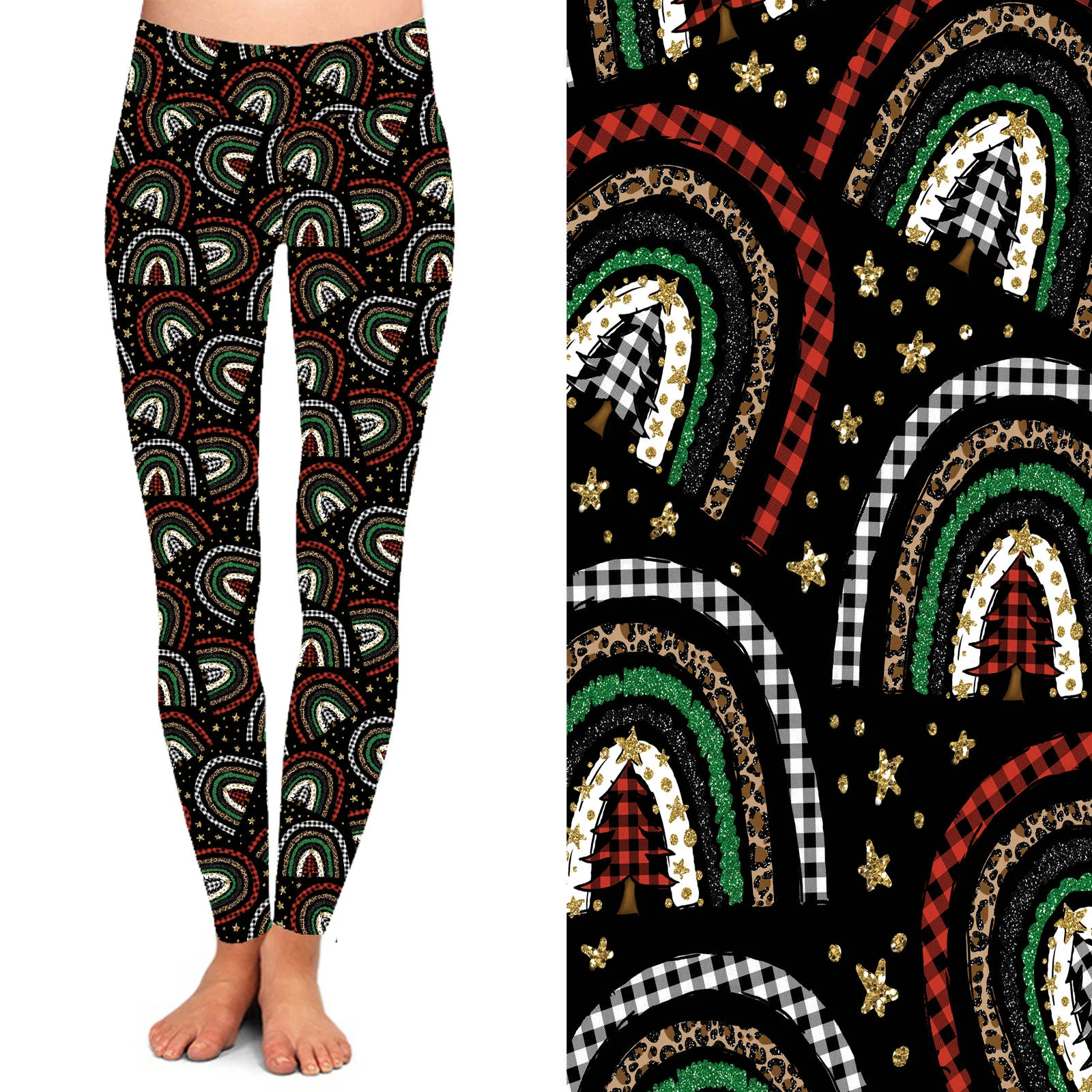 24/7 Full Length Leggings – Christmas Rainboho Christmas Pattern