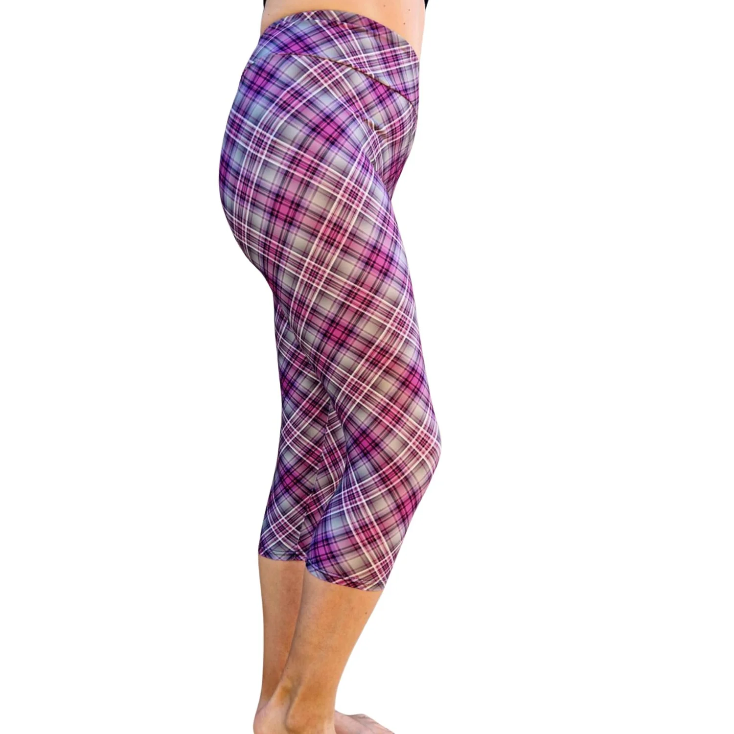24/7 Capri Leggings β Wisteria Tartan