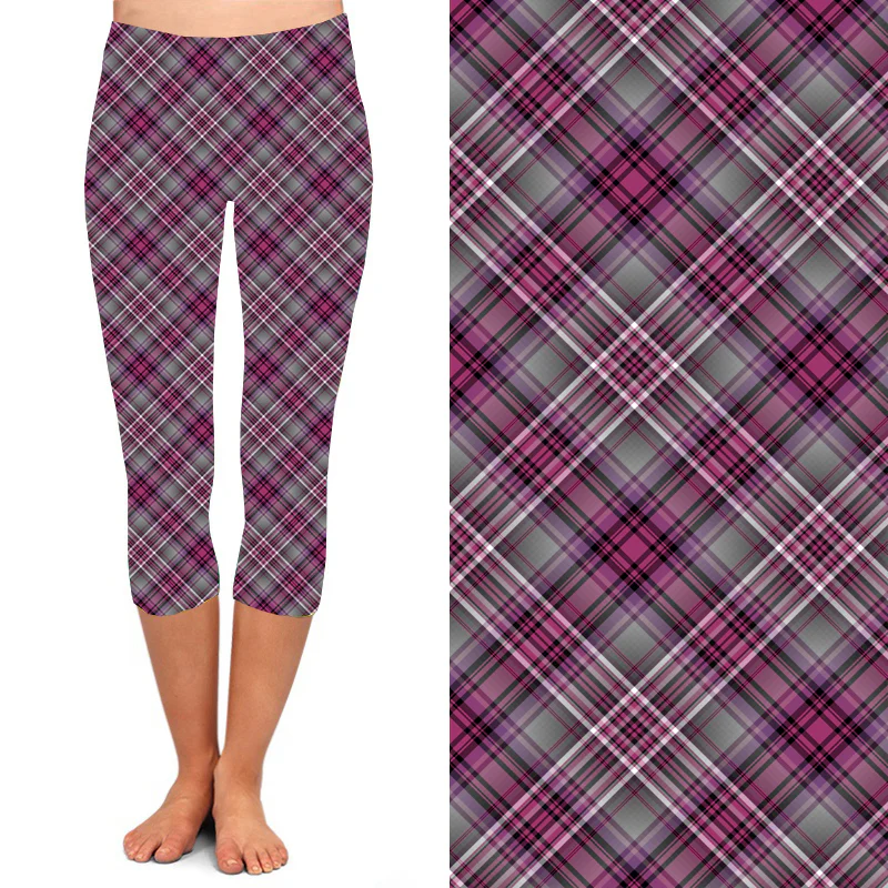 24/7 Capri Leggings β Wisteria Tartan - Image 2