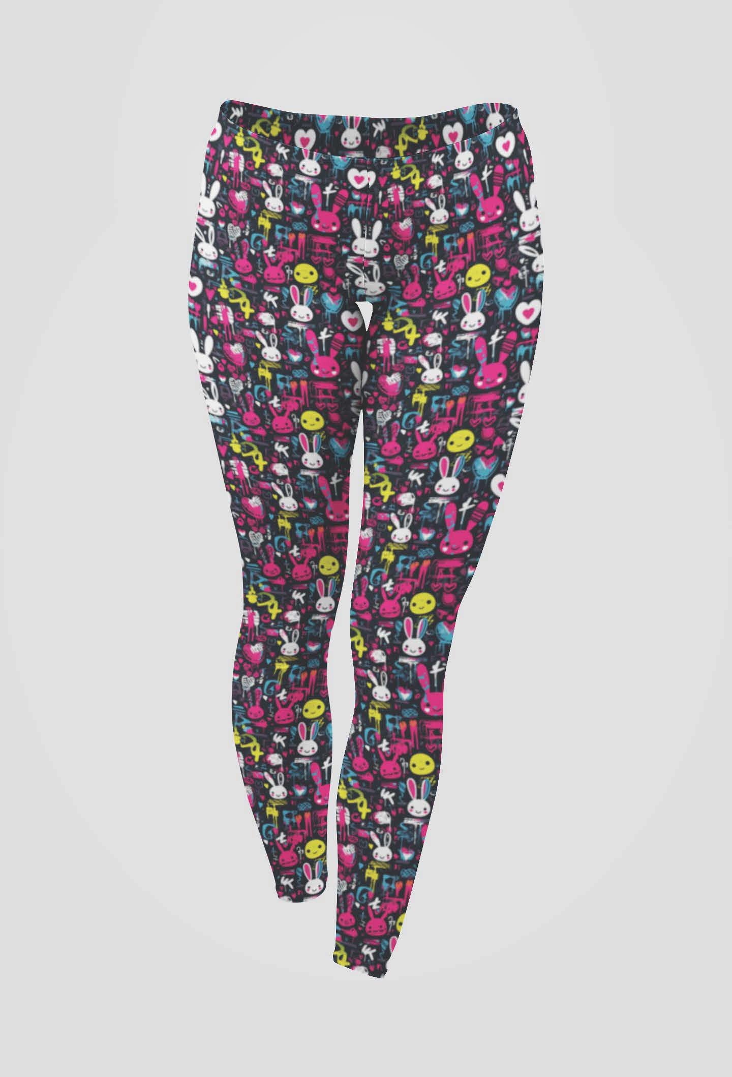 24/7 Full Length Leggings β Grunge Bunnies - Image 2