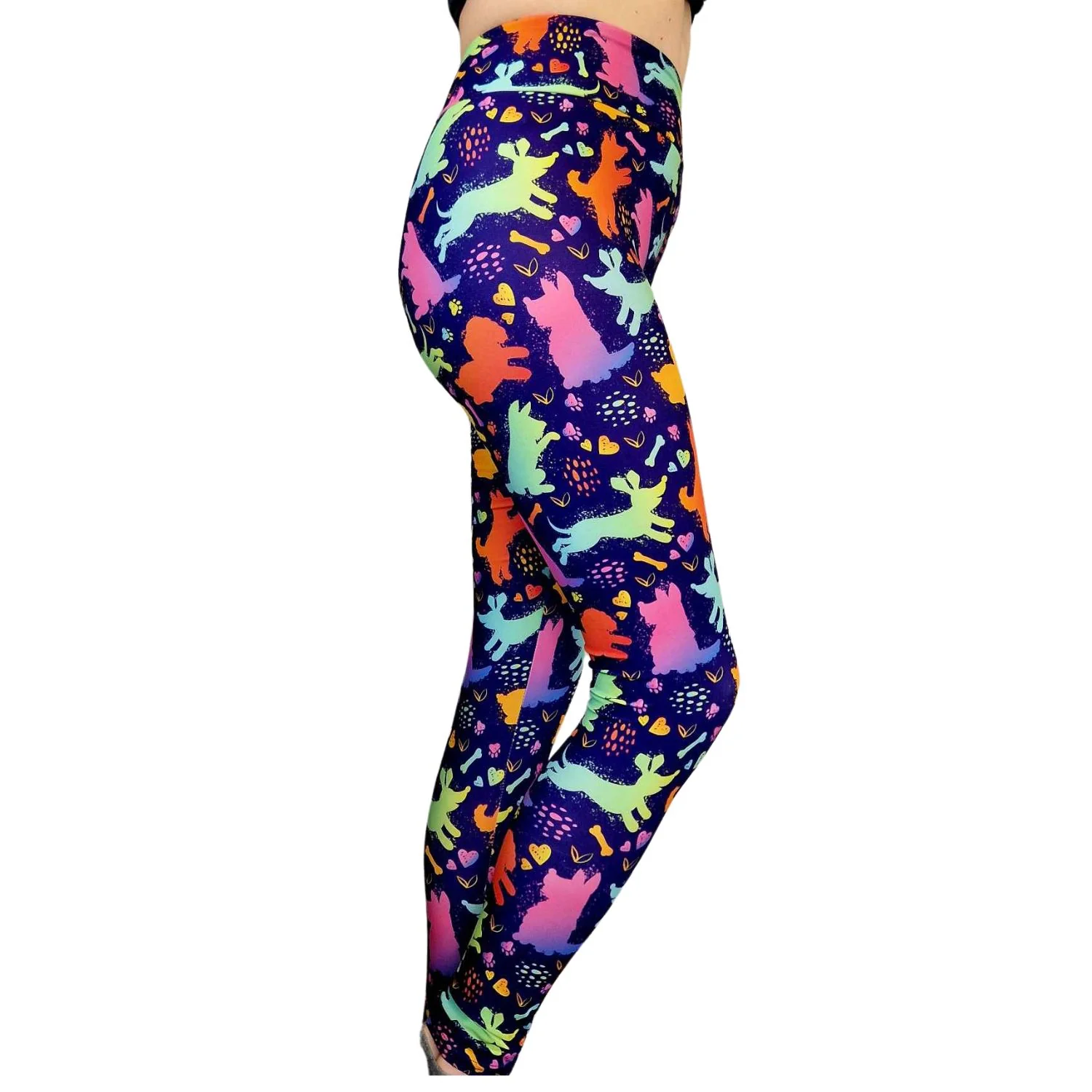 24/7 Full Length Leggings β Rainbow Pups