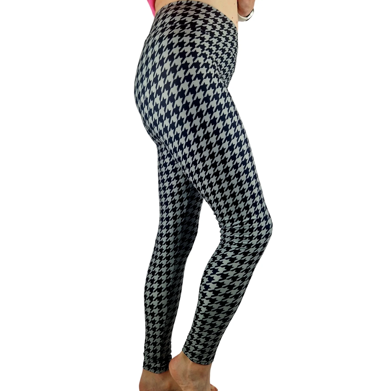 24/7 Full Length Leggings β Mono Houndstooth Halloween Pattern