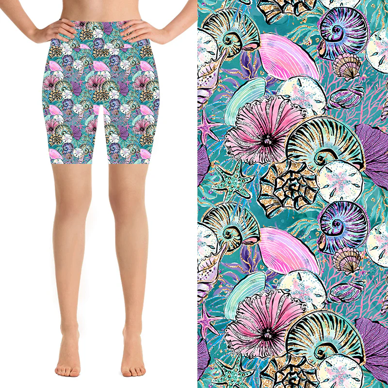 24/7 Biker Shorts - Sea Shells