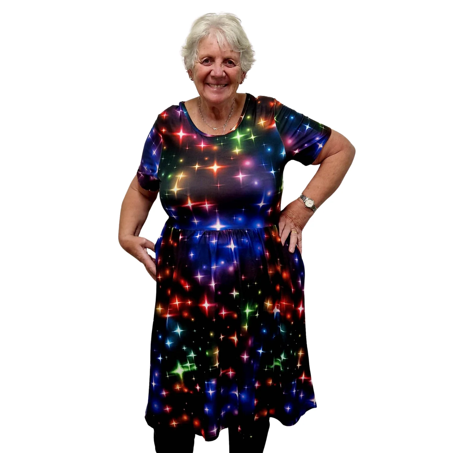 Rainbow Sparkle Vintage Skater Dress - Image 2