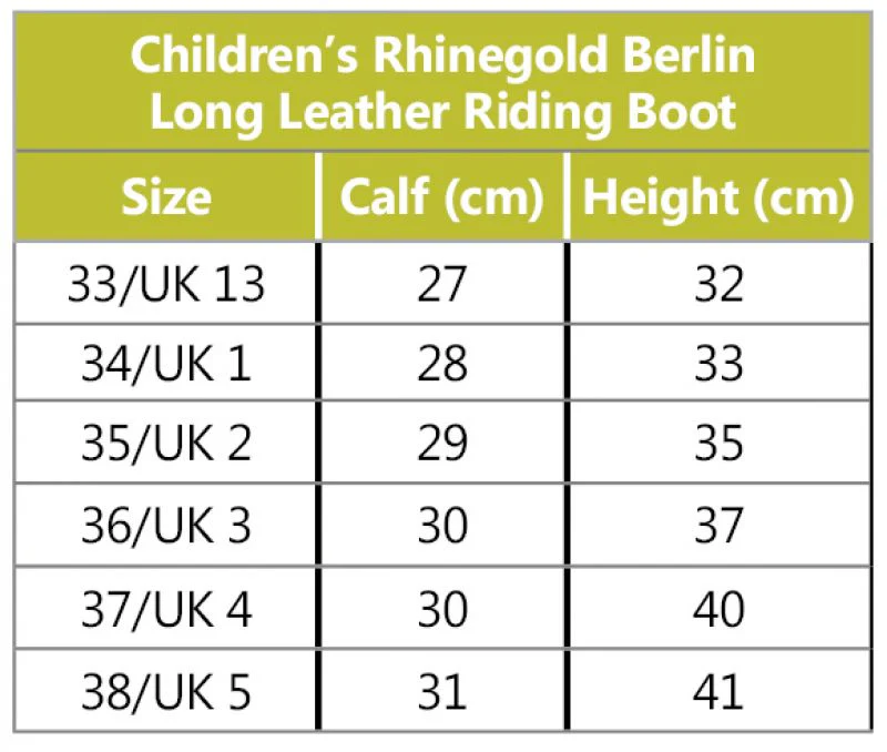 Rhinegold Young Rider Berlin Long Leather Riding Boots - Image 3