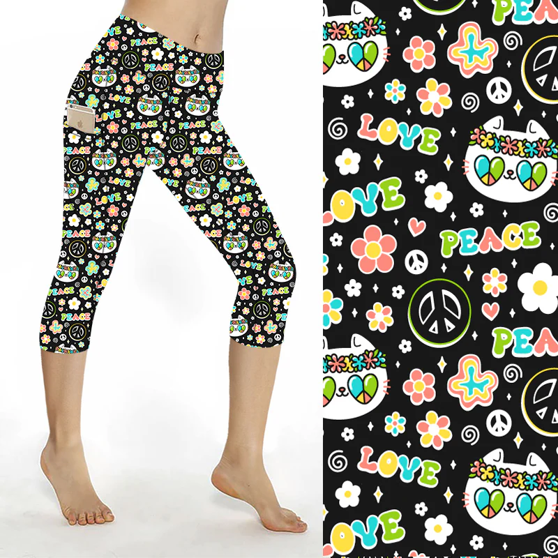 SCULPT Yoga Capri Leggings - Hippie Cat - Image 2