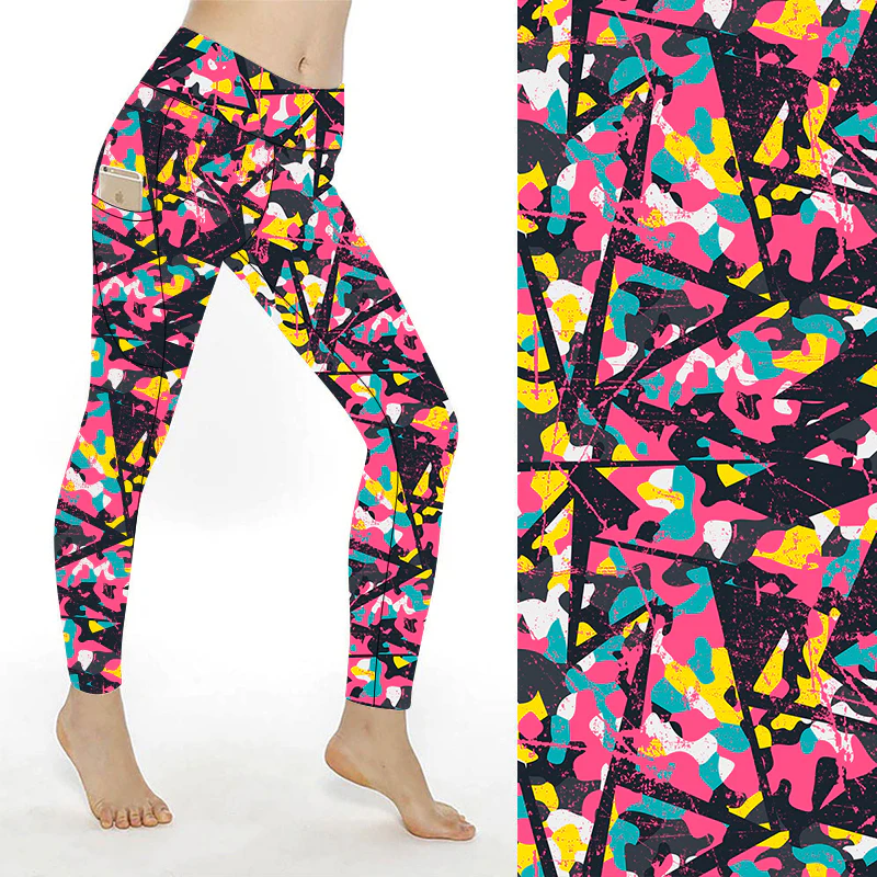 SCULPT Yoga Full Length Leggings - Geometric Splash - Image 5