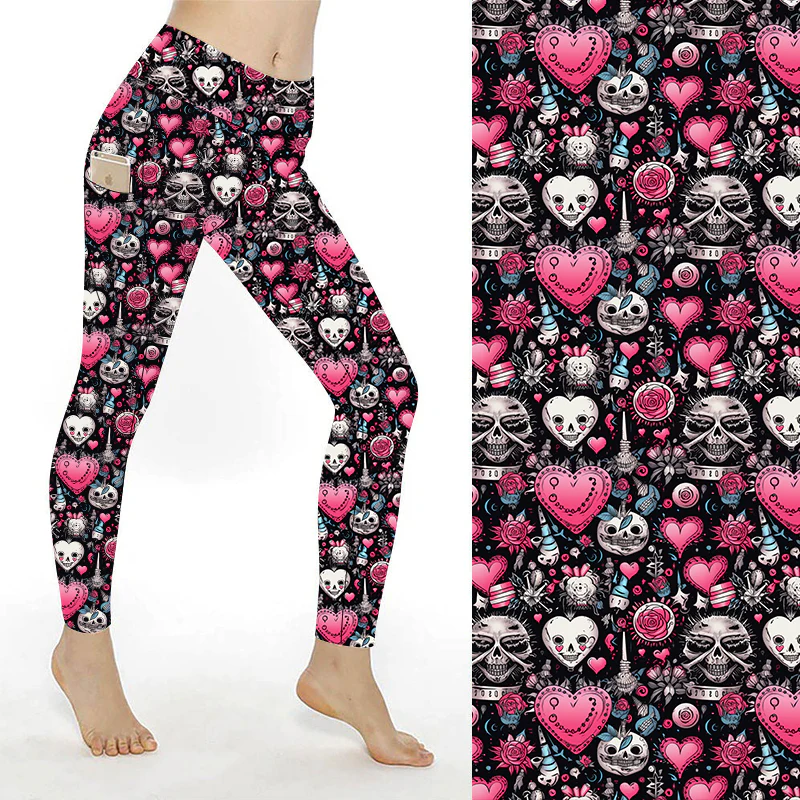 SCULPT Yoga Full Length Leggings - Emo Valentines Day - Image 5