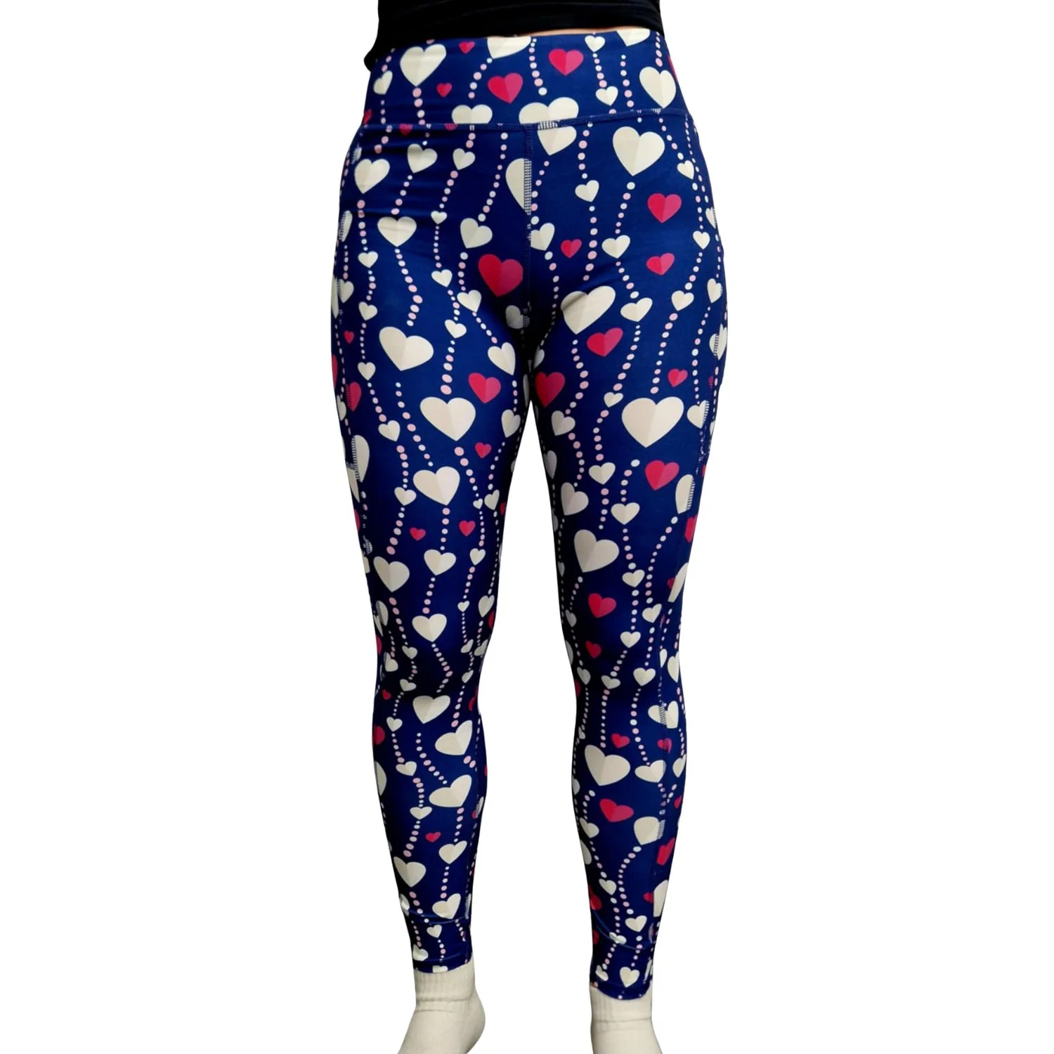 SCULPT Yoga Full Length Leggings - Valentines String of Hearts - Image 3